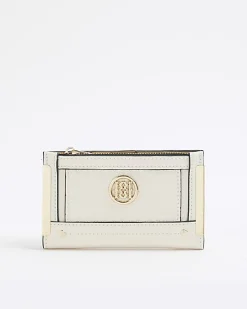 Cream RR Monogram Embossed Mini Purse