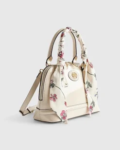Cream Scarf Handle Cross Body Bag