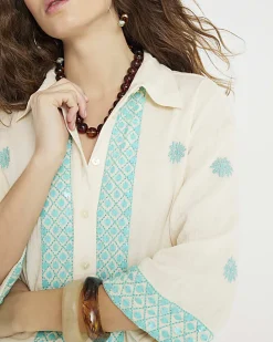Cream Sequin Embellished Shirt