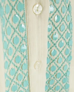 Cream Sequin Embellished Shirt