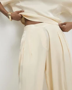 Cream Shimmer Balloon Leg Trousers