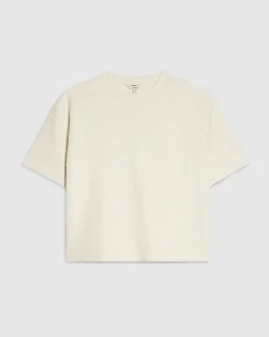 Cream Short Sleeve Jacquard Texture T-Shirt