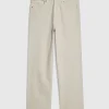 Cream Straight Leg Cropped Jeans