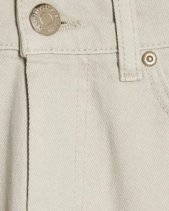 Cream Straight Leg Cropped Jeans