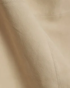 Cream Suede Seam Detail Maxi Skirt