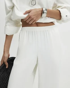 Cream Wide Leg Trousers