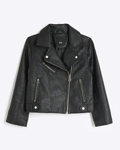 Girls Black Biker Jacket