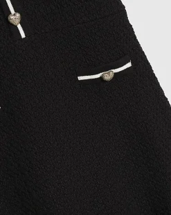 Girls Black Boucle Bow Dress