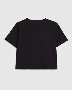 Girls Black Bow Charm T-Shirt
