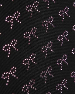Girls Black Bow Diamante Tank Top