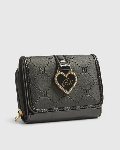Girls Black Monogram Purse