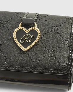 Girls Black Monogram Purse