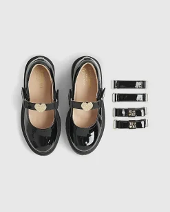 Girls Black Multiple Straps Mary Jane Shoes