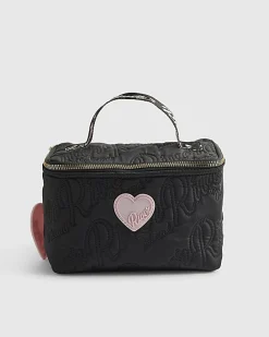 Girls Black Nylon Script Lunchbox