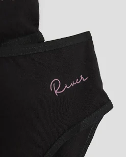 Girls Black Pack Of 7 Briefs