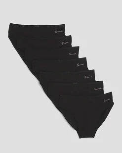 Girls Black Pack Of 7 Briefs
