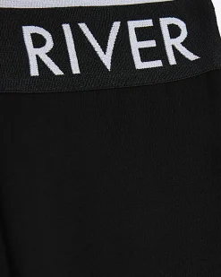 Girls Black RI Waistband Leggings