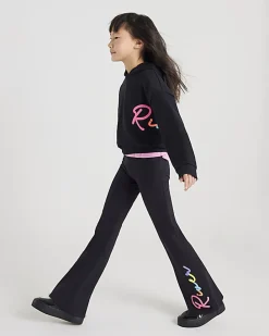 Girls Black River Hoodie And Trousers Set