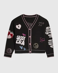 Girls Black Sassy Era Cardigan