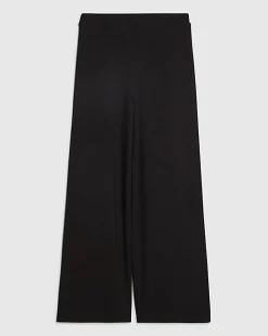 Girls Black Scarf Wrap Wide Leg Trousers