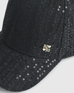 Girls Black Sequin Lace Cap