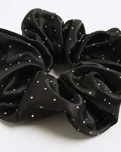 Girls Black Sparkle Scrunchie