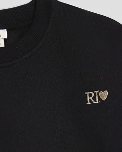 Girls Black Split Back Sweatshirt Set
