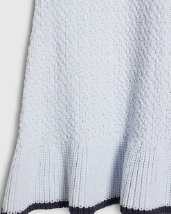Girls Blue Boucle Bow Dress