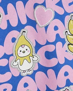 Girls Blue Chicken Banana T-Shirt