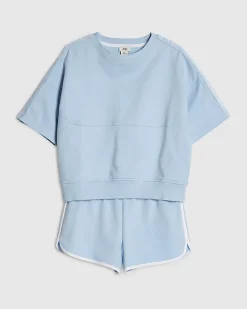 Girls Blue RI Waistband T-Shirt Set