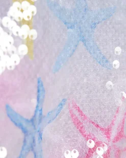 Girls Blue Sequin Starfish Bikini Set