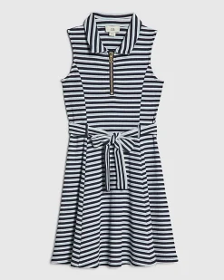 Girls Blue Stripe Dress