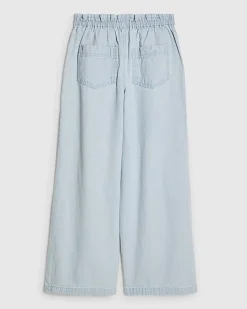 Girls Blue Wide Leg Jeans