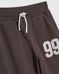 Girls Brown 99 Number Hoodie Tracksuit Set