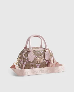 Girls Brown Monogram Bow Charm Bag