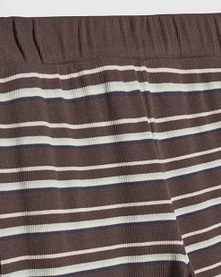 Girls Brown Stripe Wide Leg Trousers