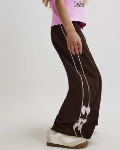 Girls Brown Wide Leg Bow Trousers