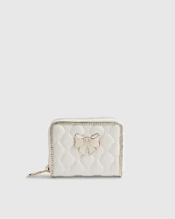 Girls Cream Bow Purse