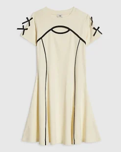 Girls Cream Cut Out Dress