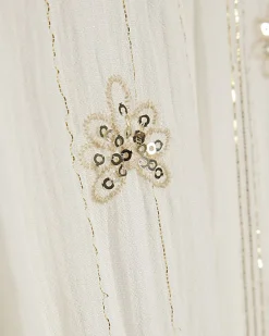 Girls Cream Embellished Kaftan