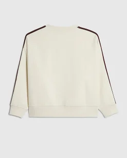 Girls Cream Graphic Side Stripe Sweatshirt