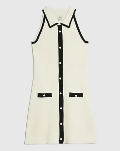 Girls Cream Halter Polo Dress