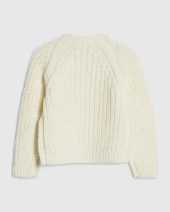 Girls Cream Knitted Flower Cardigan