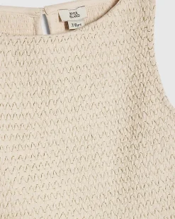 Girls Cream Peplum Top Trousers Set