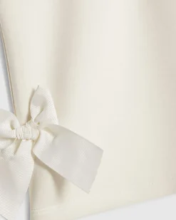 Girls Cream Premium Bow Shorts