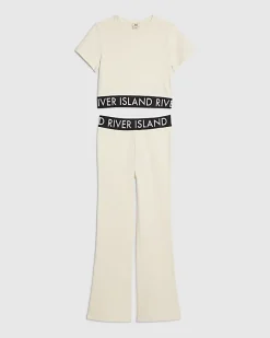 Girls Cream RI Waistband T-Shirt Set