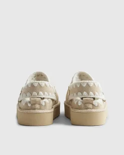 Girls Cream Whipstitch Strap Slippers