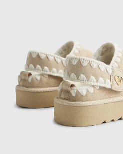 Girls Cream Whipstitch Strap Slippers