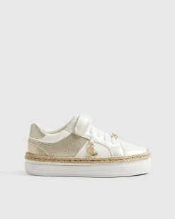 Girls Gold Sea Shell Trainers