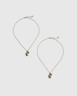Girls Gold Turtle Necklace Pack Of 2